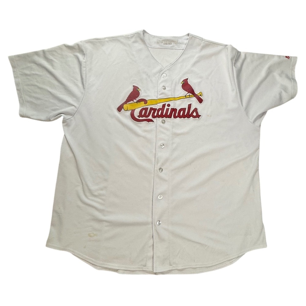 Majestic St Louis Cardinals MLB Baseball Jersey White Button Up Mens‎ 3XL